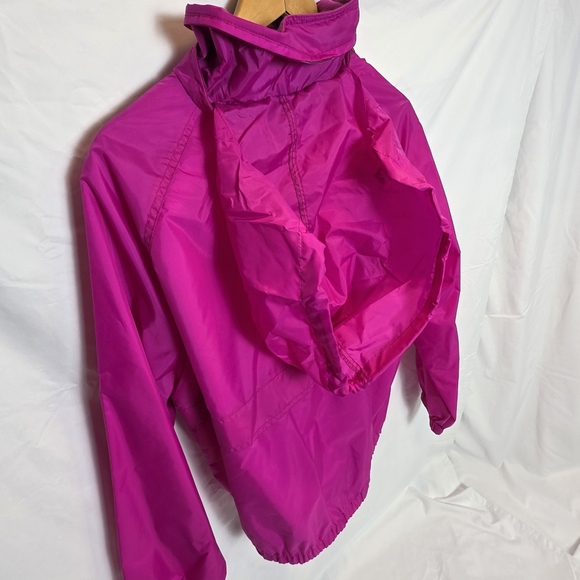 80s Pacific Trail Pink Windbreaker Pullover XL Hood Vintage Jacket Coat Tags - Picture 7 of 16